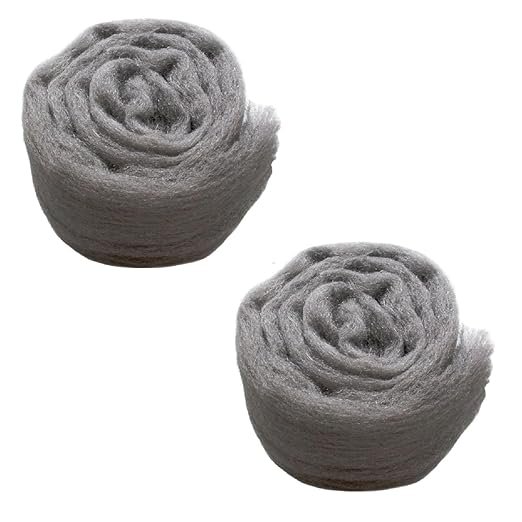Erlong laine d'acier 0000 lot 2 rouleaux